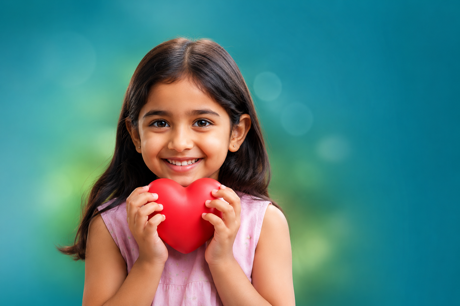Child holding a heart